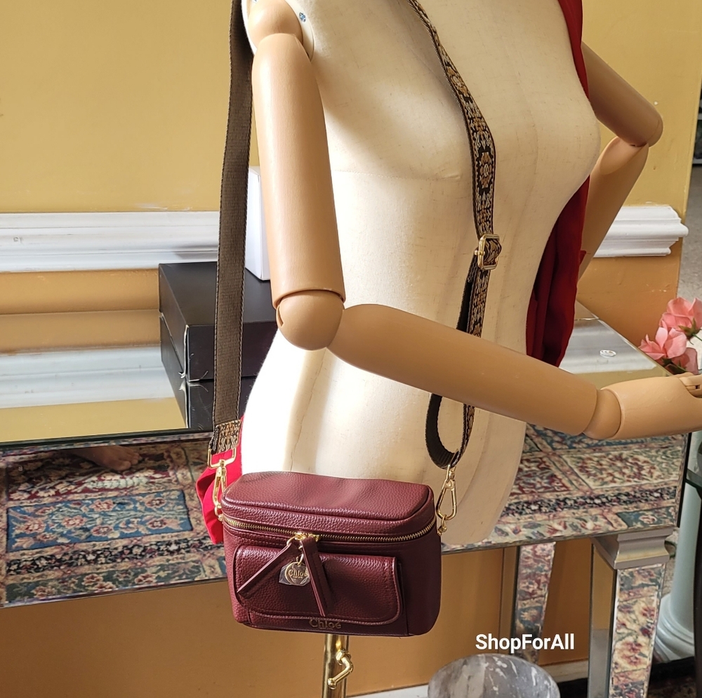 Chloe Burgundy Crossbody Bag - Picture 12 of 15